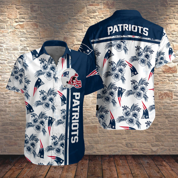 New England Patriots 2 (2) Personalized Hawaiian Button down shirt