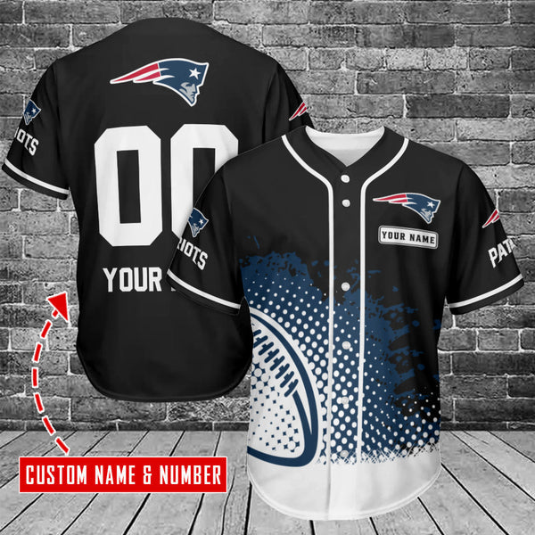 New England Patriots Personalized Baseball Jersey 035