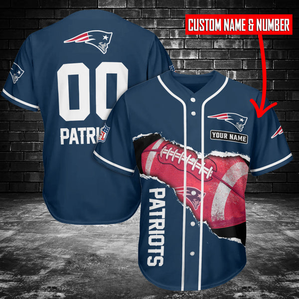 New England Patriots Personalized Baseball Jersey 034