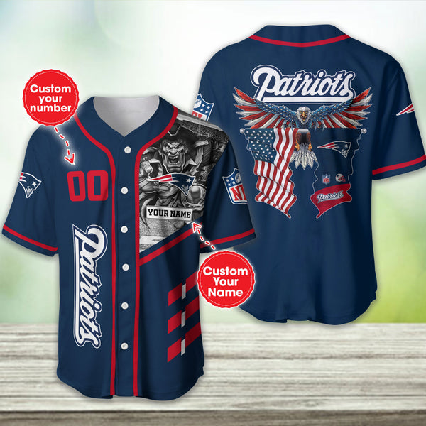 New England Patriots Personalized Baseball Jersey 032