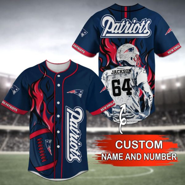 New England Patriots Personalized Baseball Jersey 017