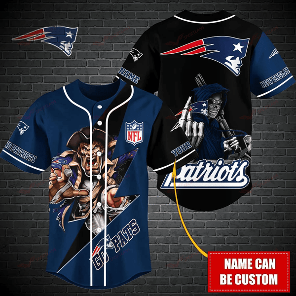 New England Patriots Personalized Baseball Jersey 026