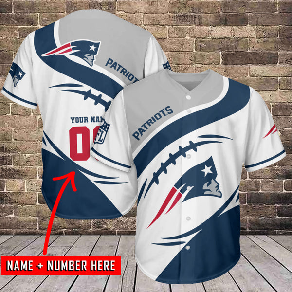 New England Patriots Personalized Baseball Jersey 030