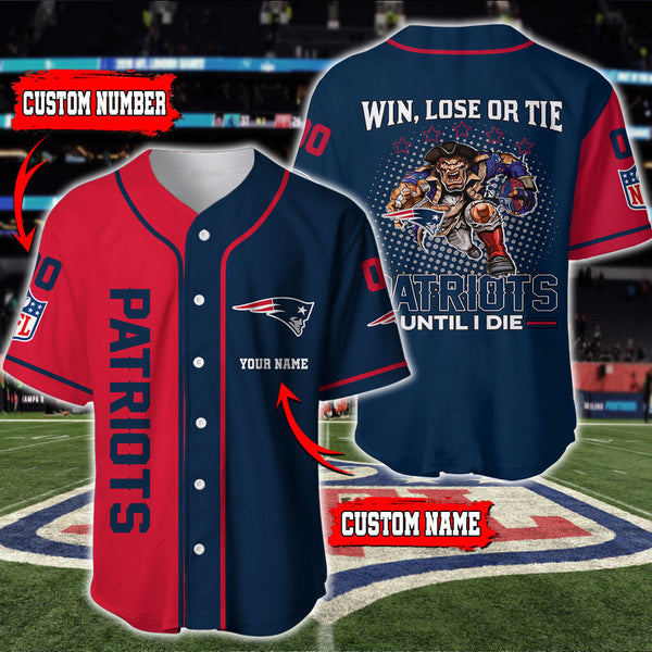 New England Patriots Personalized Baseball Jersey 027