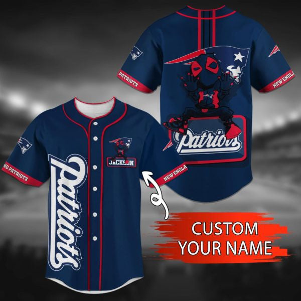 New England Patriots Personalized Baseball Jersey 020