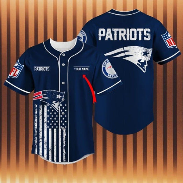 New England Patriots Personalized Baseball Jersey 038