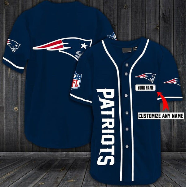 New England Patriots Personalized Baseball Jersey 025