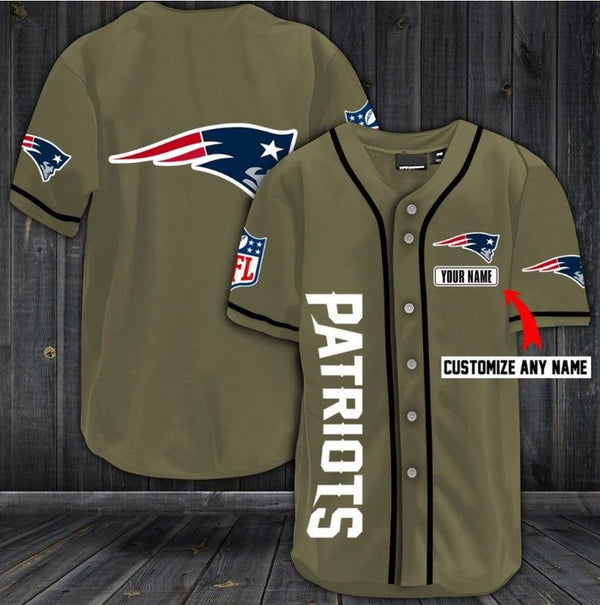 New England Patriots Personalized Baseball Jersey 025