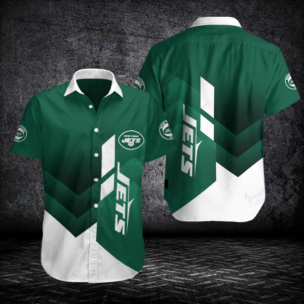 New York Jets 2 (2) Personalized Hawaiian Button down shirt