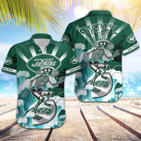 New York Jets 2 (13) Personalized Hawaiian Button down shirt