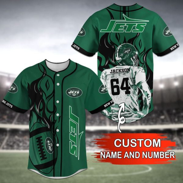 New York Jets Personalized Baseball Jersey 020
