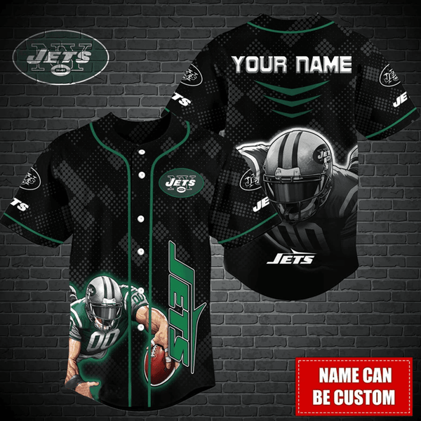 New York Jets Personalized Baseball Jersey 025
