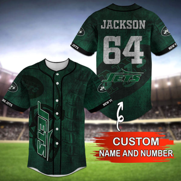 New York Jets Personalized Baseball Jersey 018