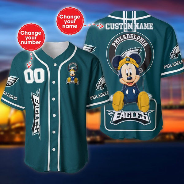 Philadelphia Eagles Personalized Baseball Jersey 035
