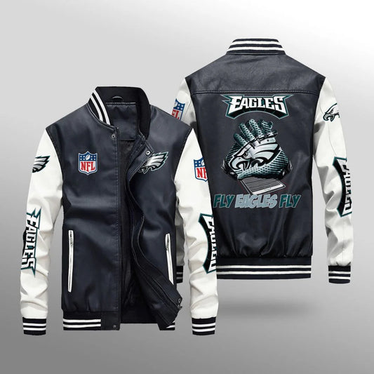 Philadelphia Eagles Leather Bomber Jacket