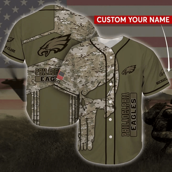 Philadelphia Eagles Personalized Baseball Jersey 041
