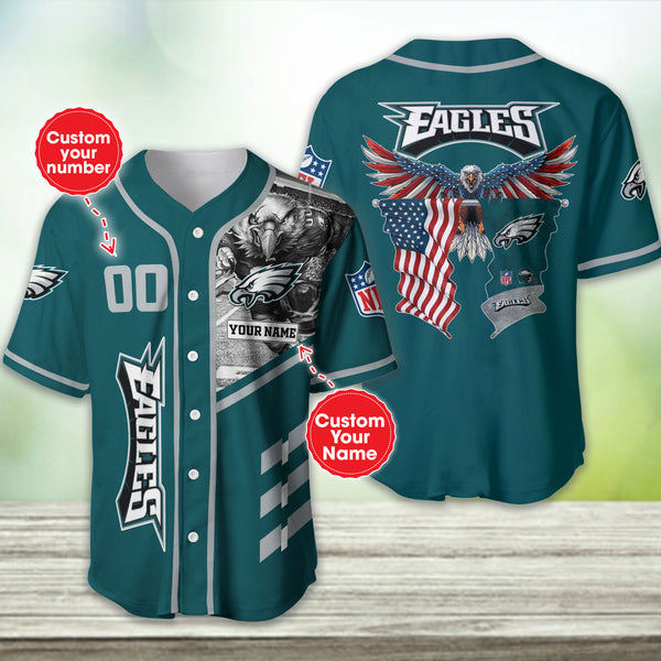 Philadelphia Eagles Personalized Baseball Jersey 050