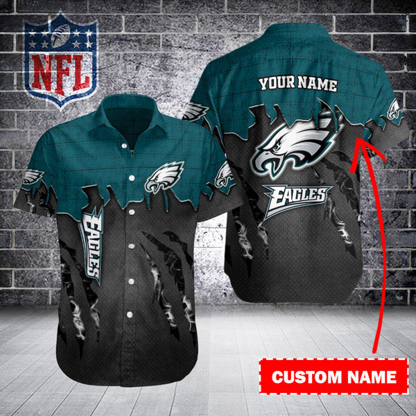 Philadelphia Eagles 2 (51) Personalized Hawaiian Button down shirt