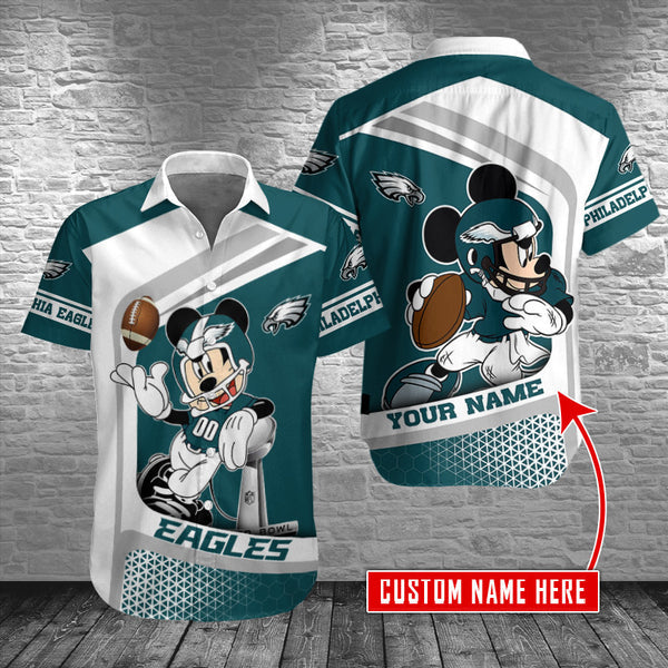 Philadelphia Eagles 2 (54) Personalized Hawaiian Button down shirt