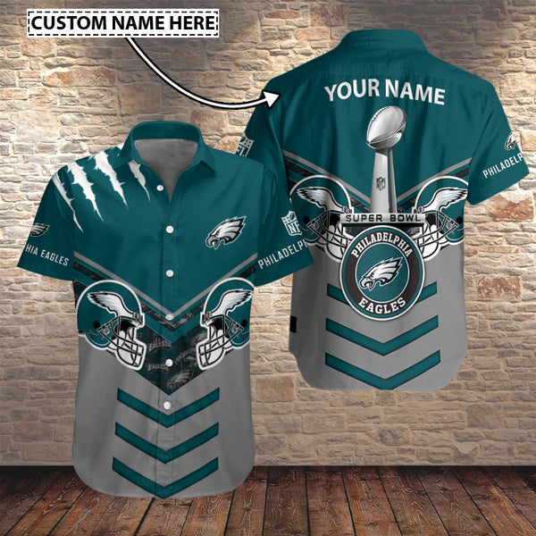 Philadelphia Eagles 2 (69) Personalized Hawaiian Button down shirt