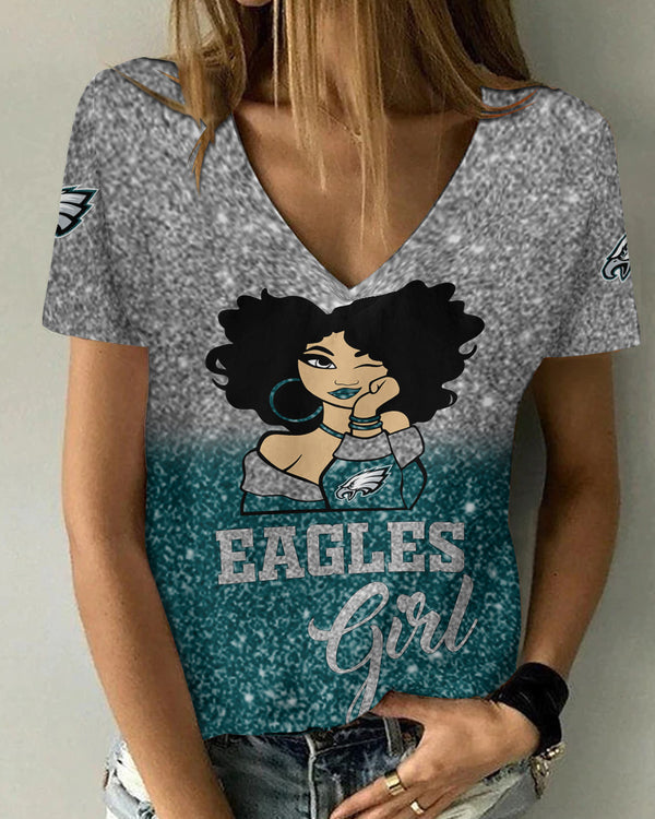 Philadelphia Eagles 1 (9) Personalized V-neck Women T-shirt
