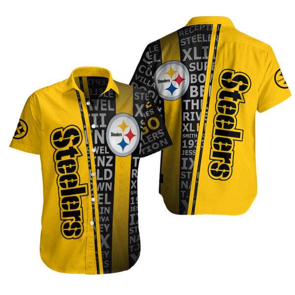 Pittsburgh Steelers 2 (40) Personalized Hawaiian Button down shirt