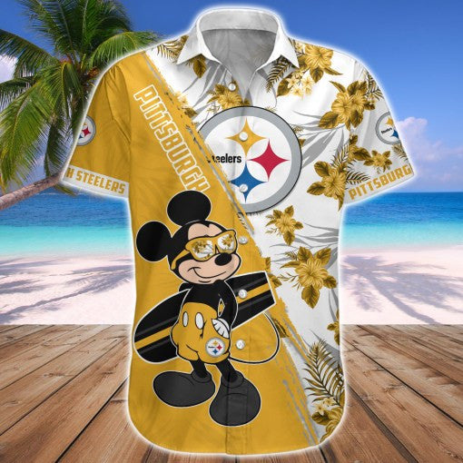 Pittsburgh Steelers 2 (54) Personalized Hawaiian Button down shirt