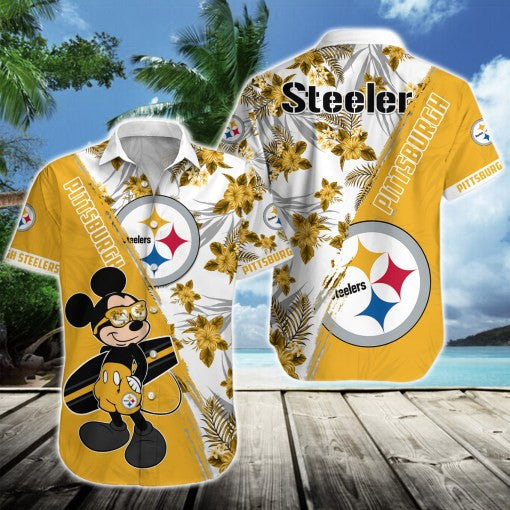 Pittsburgh Steelers 2 (54) Personalized Hawaiian Button down shirt
