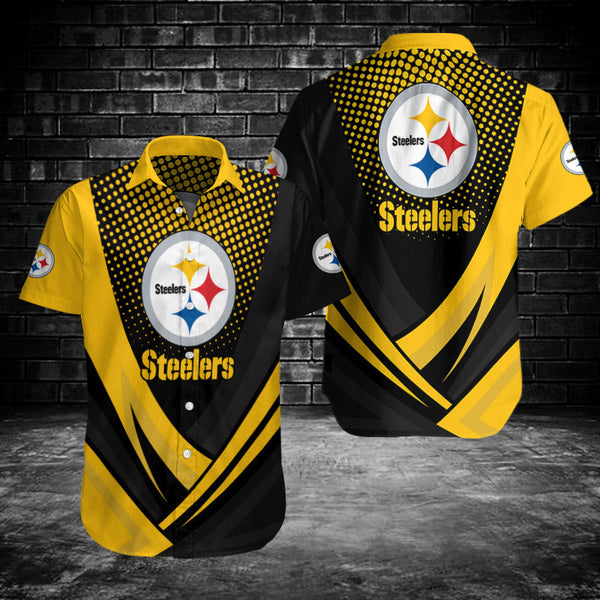 Pittsburgh Steelers 2 (68) Personalized Hawaiian Button down shirt