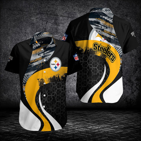 Pittsburgh Steelers 2 (66) Personalized Hawaiian Button down shirt