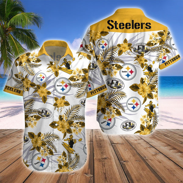 Pittsburgh Steelers 2 (60) Personalized Hawaiian Button down shirt