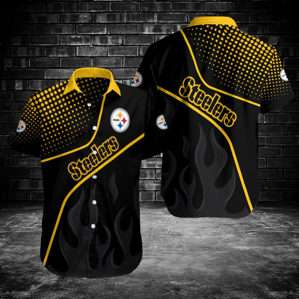 Pittsburgh Steelers 2 (64) Personalized Hawaiian Button down shirt