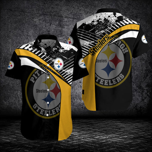 Pittsburgh Steelers 2 (74) Personalized Hawaiian Button down shirt