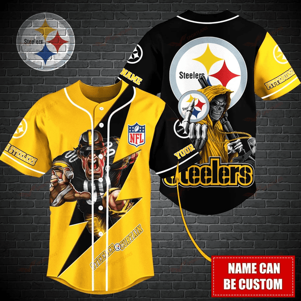Pittsburgh Steelers Personalized Baseball Jersey 100