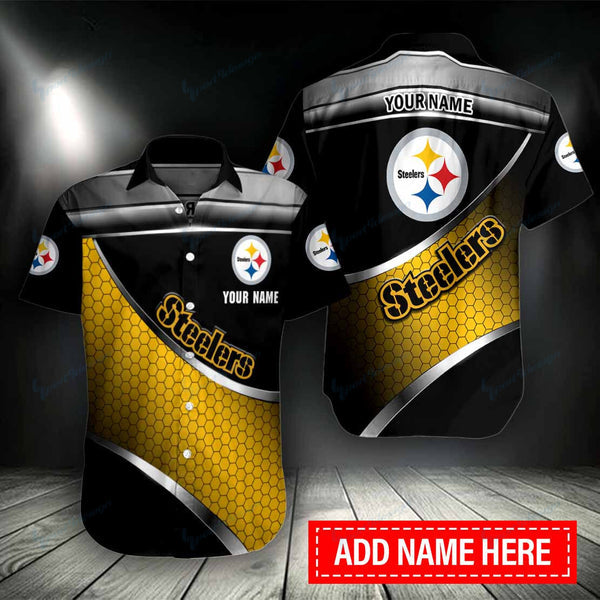 Pittsburgh Steelers 2 (84) Personalized Hawaiian Button down shirt