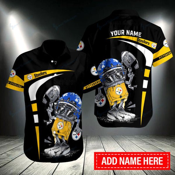 Pittsburgh Steelers 2 (75) Personalized Hawaiian Button down shirt