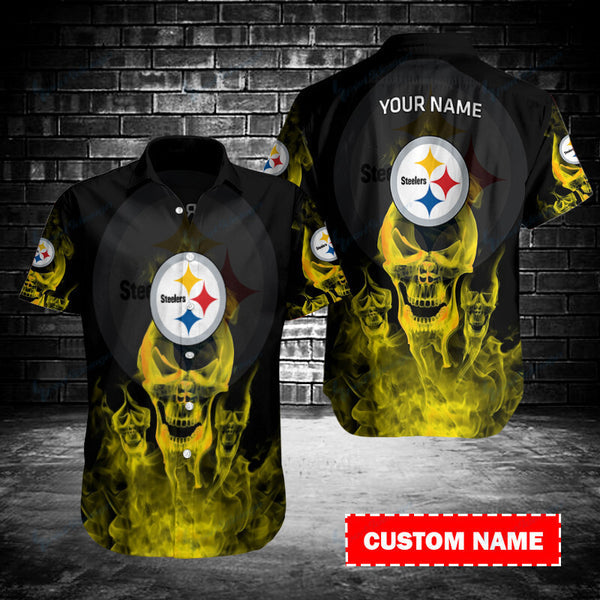 Pittsburgh Steelers 2 (77) Personalized Hawaiian Button down shirt
