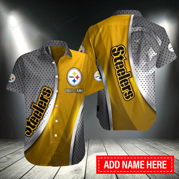 Pittsburgh Steelers 2 (76) Personalized Hawaiian Button down shirt