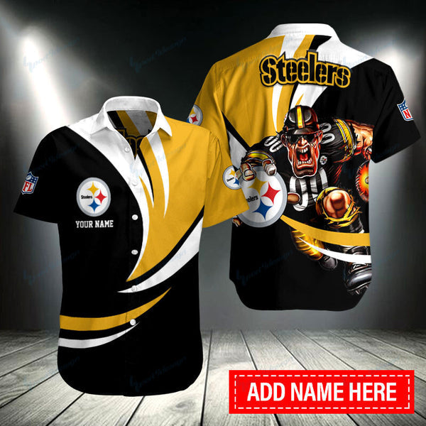 Pittsburgh Steelers 2 (92) Personalized Hawaiian Button down shirt