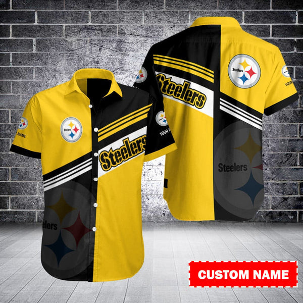 Pittsburgh Steelers 2 (91) Personalized Hawaiian Button down shirt
