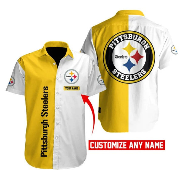 Pittsburgh Steelers 2 (89) Personalized Hawaiian Button down shirt