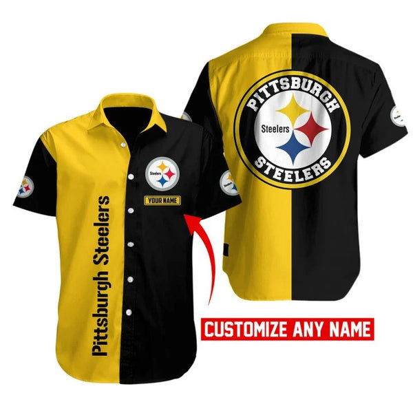Pittsburgh Steelers 2 (88) Personalized Hawaiian Button down shirt