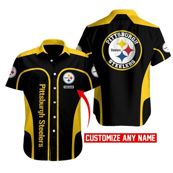 Pittsburgh Steelers 2 (107) Personalized Hawaiian Button down shirt