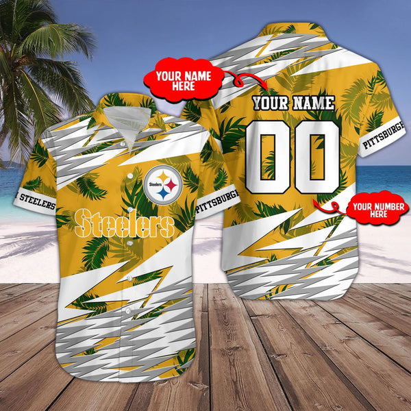 Pittsburgh Steelers 2 (98) Personalized Hawaiian Button down shirt
