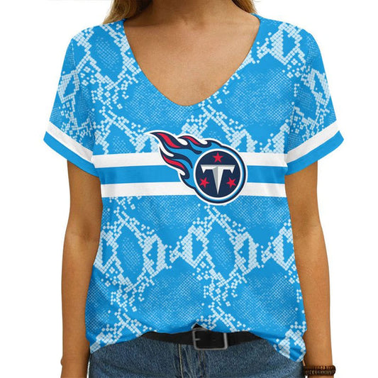 Tennessee Titans 1 (9) Personalized V-neck Women T-shirt