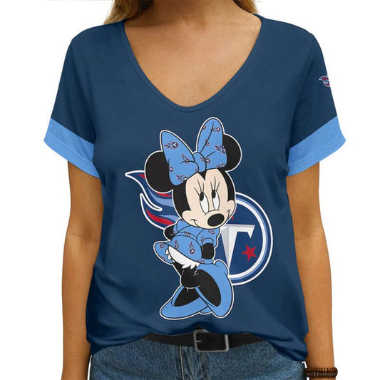 Tennessee Titans 1 (8) Personalized V-neck Women T-shirt
