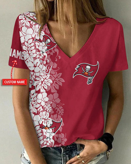 Tampa Bay Buccaneers 1 (16) Personalized V-neck Women T-shirt
