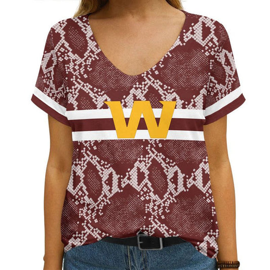 Washington Commanders 1 (22) Personalized V-neck Women T-shirt
