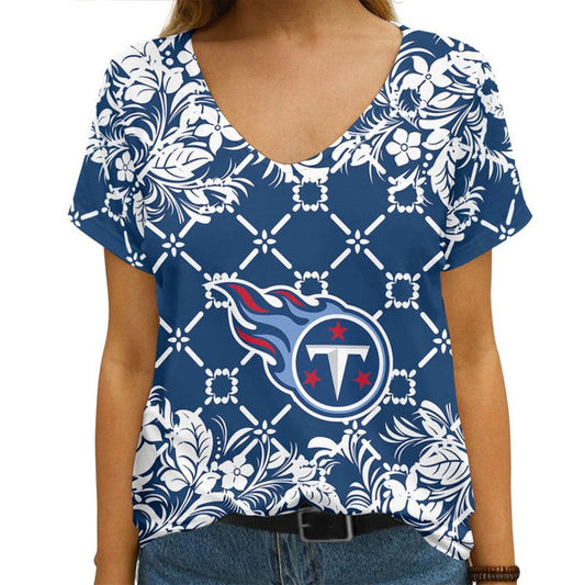 Tennessee Titans 1 (16) Personalized V-neck Women T-shirt