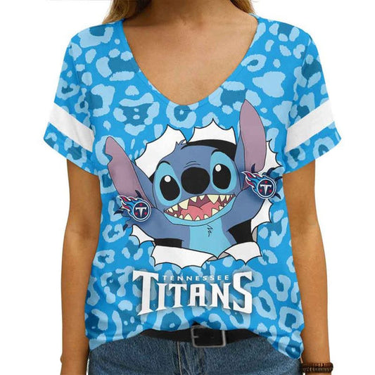 Tennessee Titans 1 (17) Personalized V-neck Women T-shirt